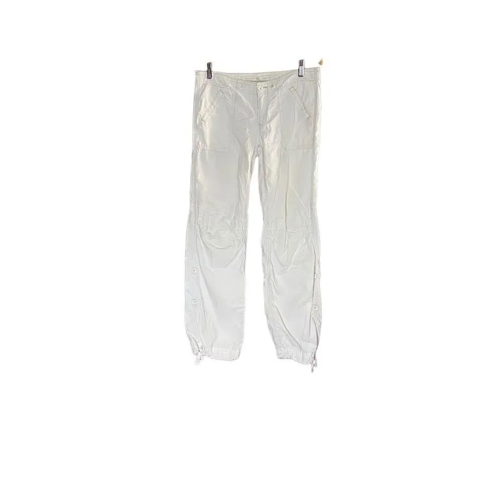 Gap women’s white roll tab, convertible, ankle tie, pants, size small 